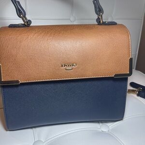 Dune London Tan and Navy Shoulder Bag